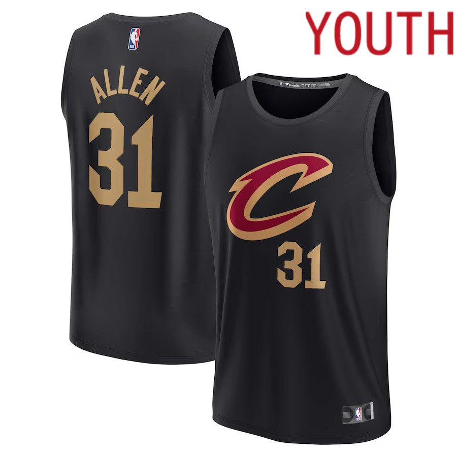 Youth Cleveland Cavaliers #31 Jarrett Allen Fanatics Branded Black Fast Break Player NBA Jersey